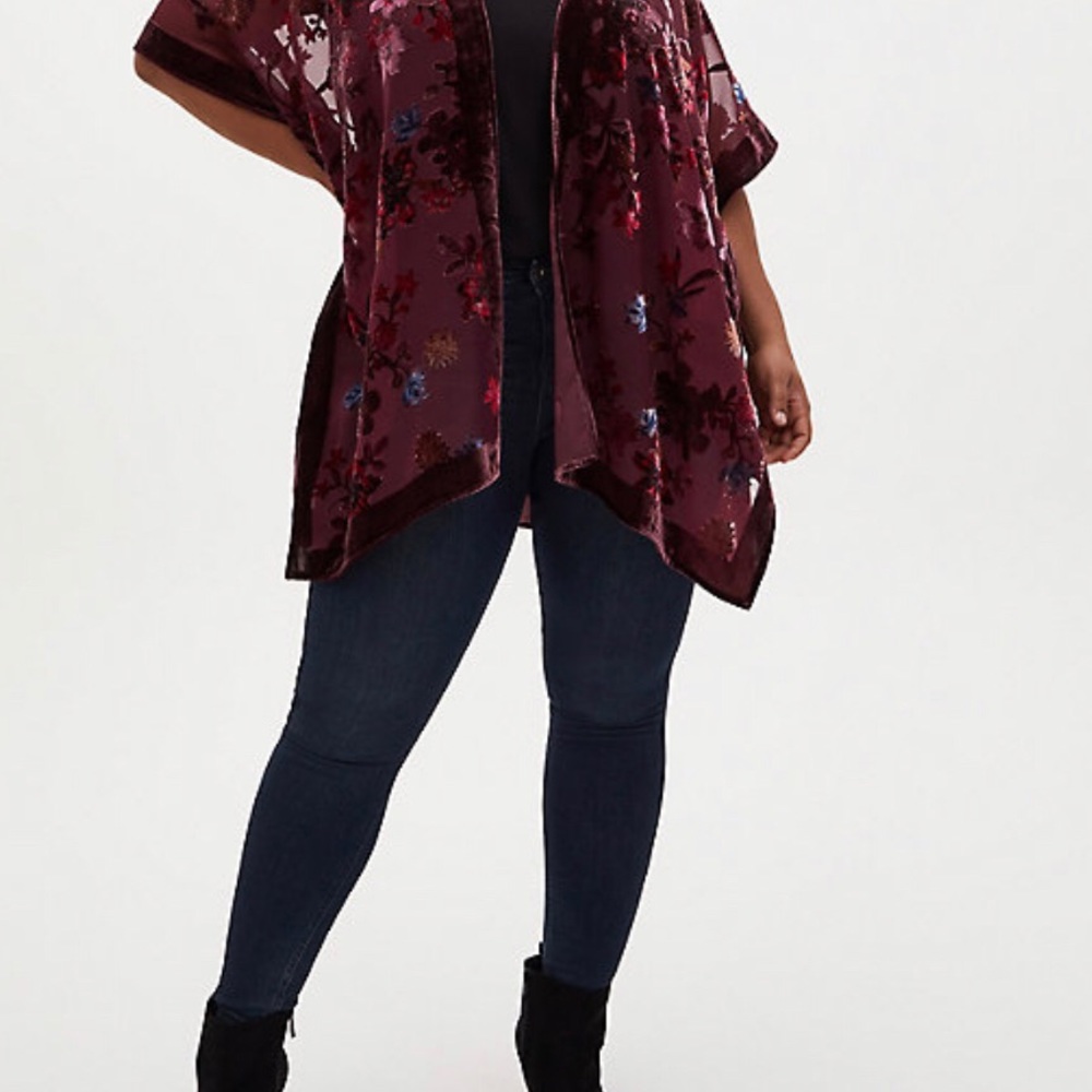 NWT Torrid Velvet Burnout Kimono - Picture 4 of 6